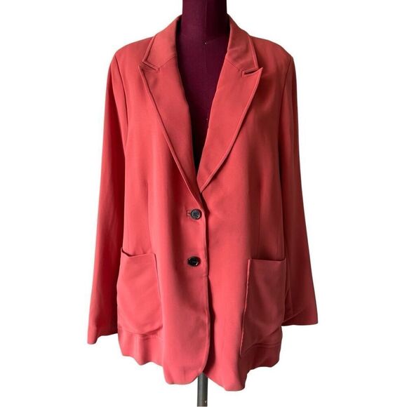 BODEN Fluid Tailored Blazer Jacket size 20 22 Salmon Red Button Front - Picture 5 of 16